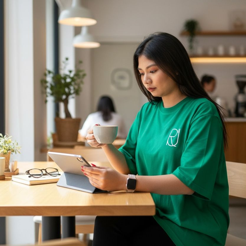 Signature Green Oversized Tee