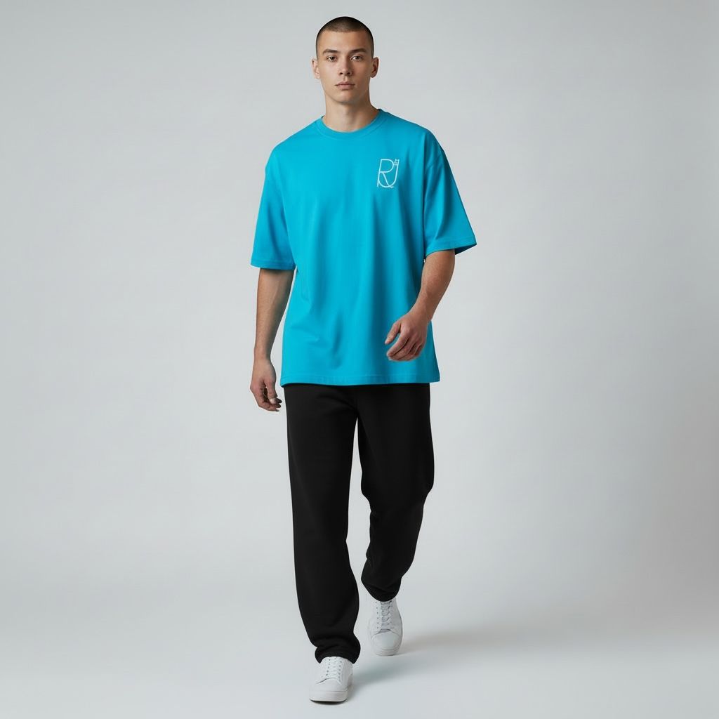 Signature Blue Oversized Tee